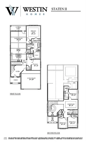 2D floor plan layout of this home in Cross Creek West - 45', Fulshear, TX (Image 3).