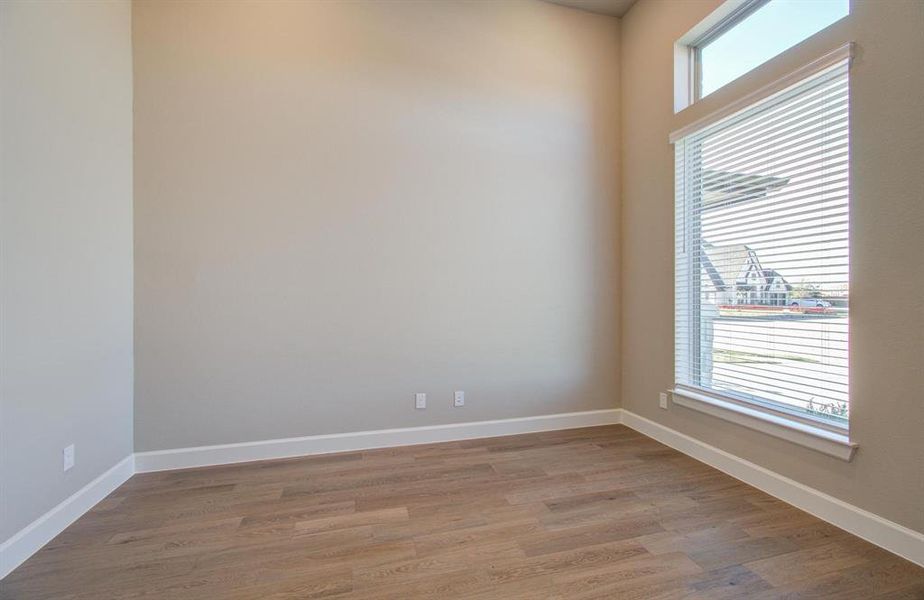 Study room with French doors