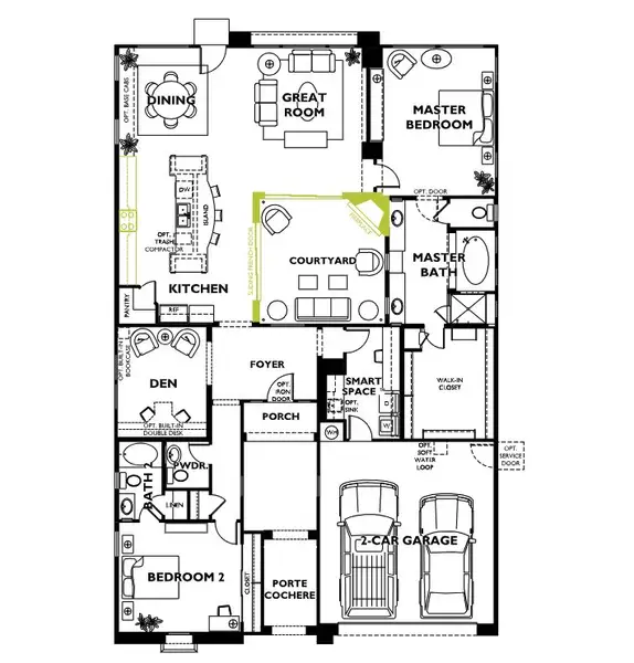 2D floor plan layout of this home in Encanterra® a Trilogy® Resort Community, Queen Creek, AZ (Image 5). 2D floor plan layout of this home in Encanterra® a Trilogy® Resort Community, Queen Creek, AZ (Image 5).