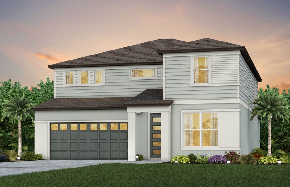 Representative exterior photo of a completed home built from the Wynfield by Pulte Homes in Seaire, Parrish, FL (Image 10). Representative exterior photo of a completed home built from the Wynfield by Pulte Homes in Seaire, Parrish, FL (Image 10).