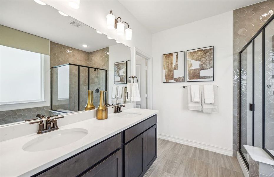 *actual home, furniture not included - Owner's private bath with double vanity