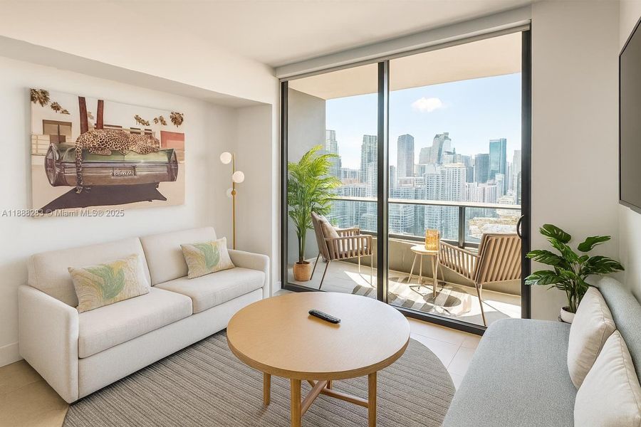 Furnished interior view inside a new home in , Miami (Image 17).