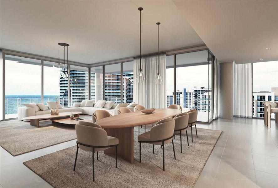 Furnished interior view inside a new home in The Terraces, Fort Lauderdale (Image 11).