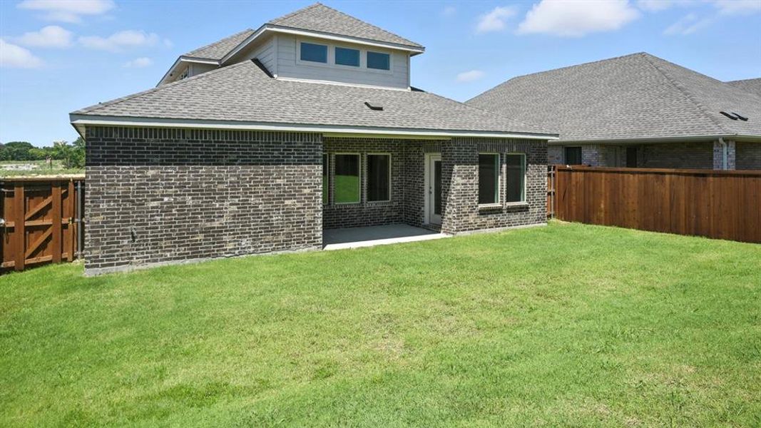 Exterior details and patio area of a home in Lilybrooke at Legacy Hills, Celina (Image 2). Exterior details and patio area of a home in Lilybrooke at Legacy Hills, Celina (Image 2).