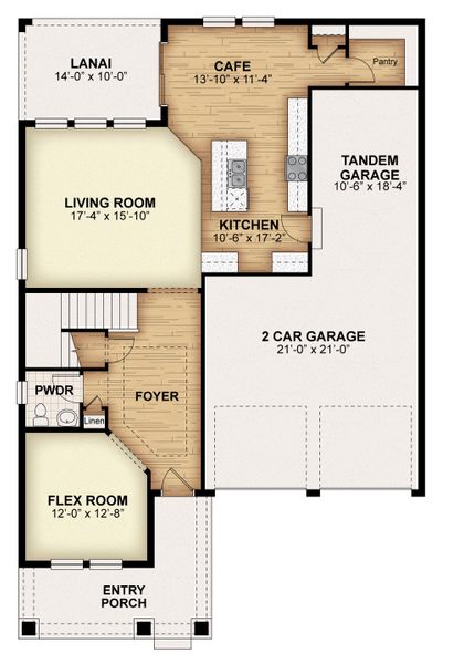 2D floor plan layout for the Faulkner by Rockwell Homes in Northlake at Ovation, Winter Garden, FL (Image 5). 2D floor plan layout for the Faulkner by Rockwell Homes in Northlake at Ovation, Winter Garden, FL (Image 5).