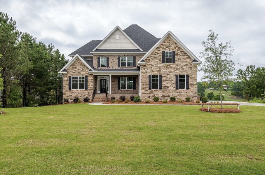 Representative exterior photo of a completed home built from the Berkeley by Hurricane Builders in Mount Vintage, North Augusta, SC (Image 22).