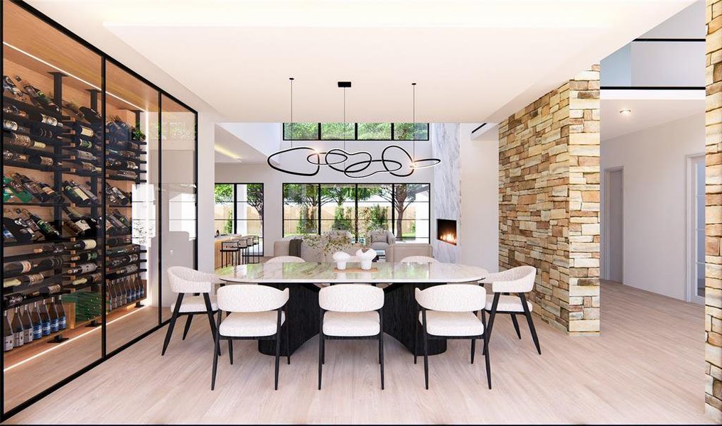 Dining room featuring light wood-type flooring