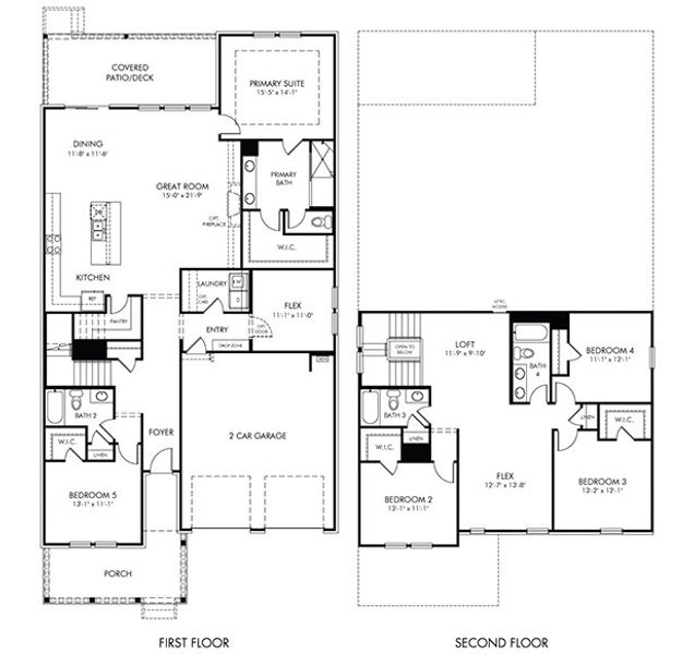 2D floor plan layout for the McBryde by Meritage Homes in Station Hill - Estate Series, Franklin, TN (Image 3).