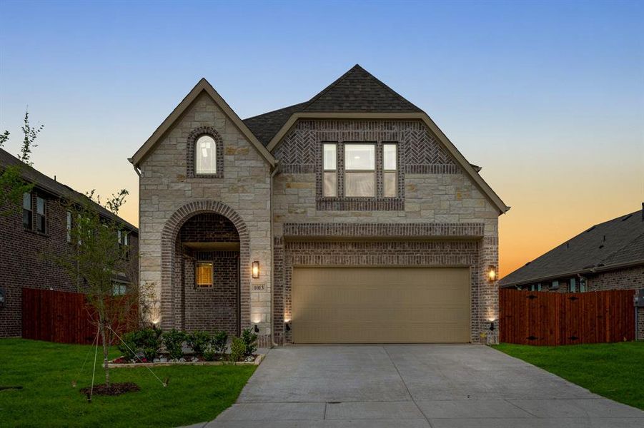 Front exterior of a new home in Star Ranch, Godley, TX, highlighting curb appeal (Image 19).