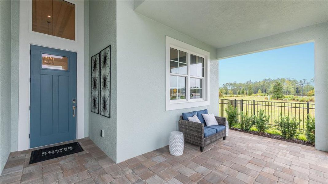 Exterior details and patio area of a home in The Reserve at Victoria, Deland (Image 29). Exterior details and patio area of a home in The Reserve at Victoria, Deland (Image 29).