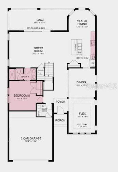 2D floor plan layout of this home in Center Lake Ranch Community Group Page, St. Cloud, FL (Image 7).