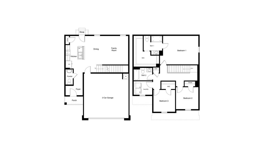 2D floor plan layout for the DAVIS by D.R. Horton in Sunnycreek, Crowley, TX (Image 3). 2D floor plan layout for the DAVIS by D.R. Horton in Sunnycreek, Crowley, TX (Image 3).