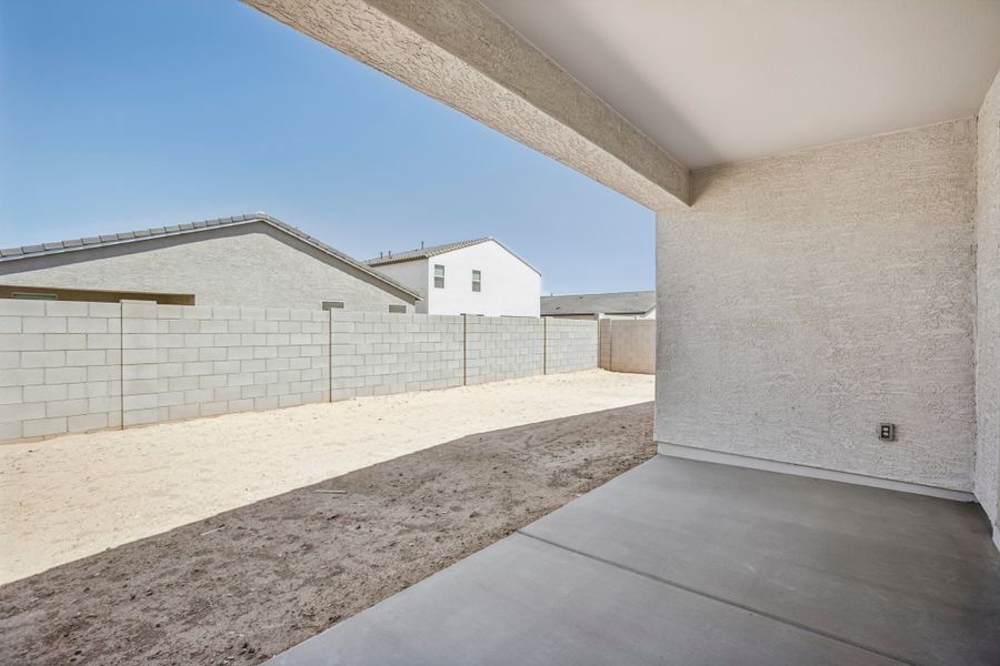 Covered patio. Finishes and options may vary by community