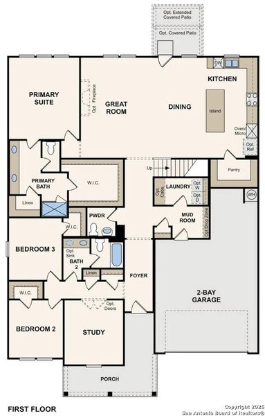 2D floor plan layout of this home in Homestead, Schertz, TX (Image 4).