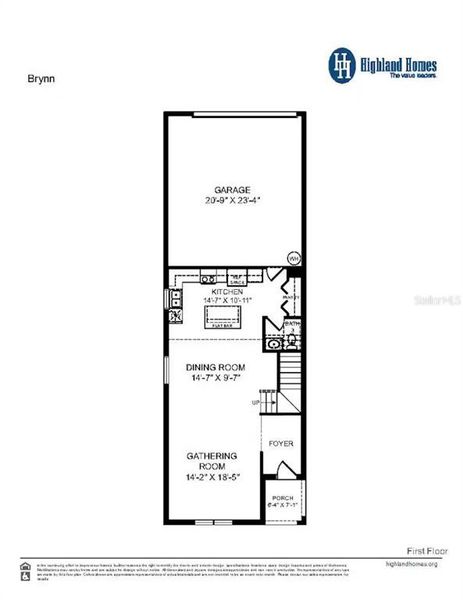 2D floor plan layout of this home in The Crossings - Bungalows, St. Cloud, FL (Image 3).