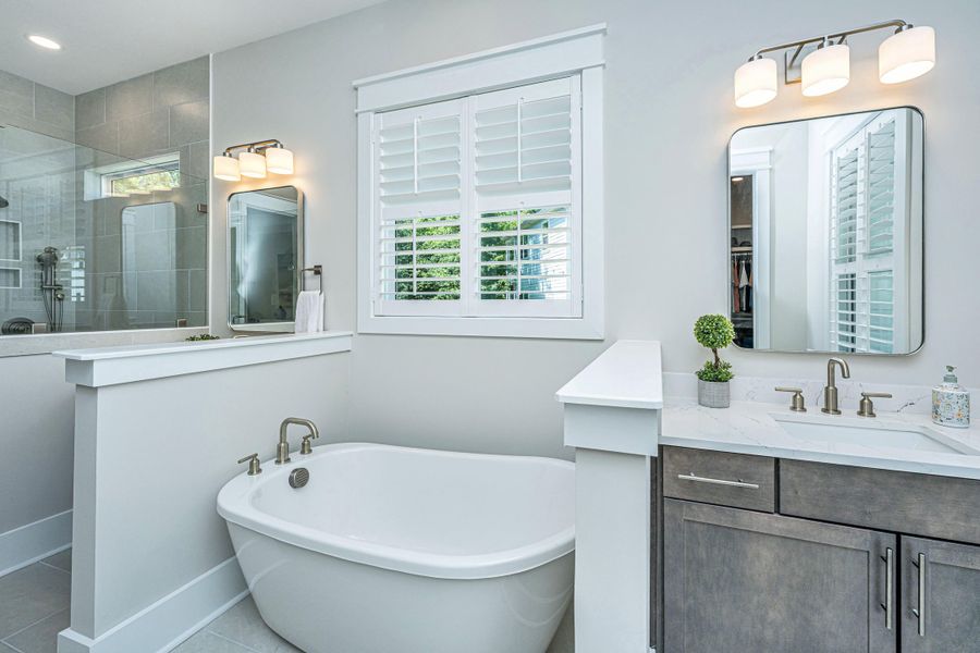 Furnished interior view inside a new home in Overlook at Copahee Sound, Awendaw (Image 51).
