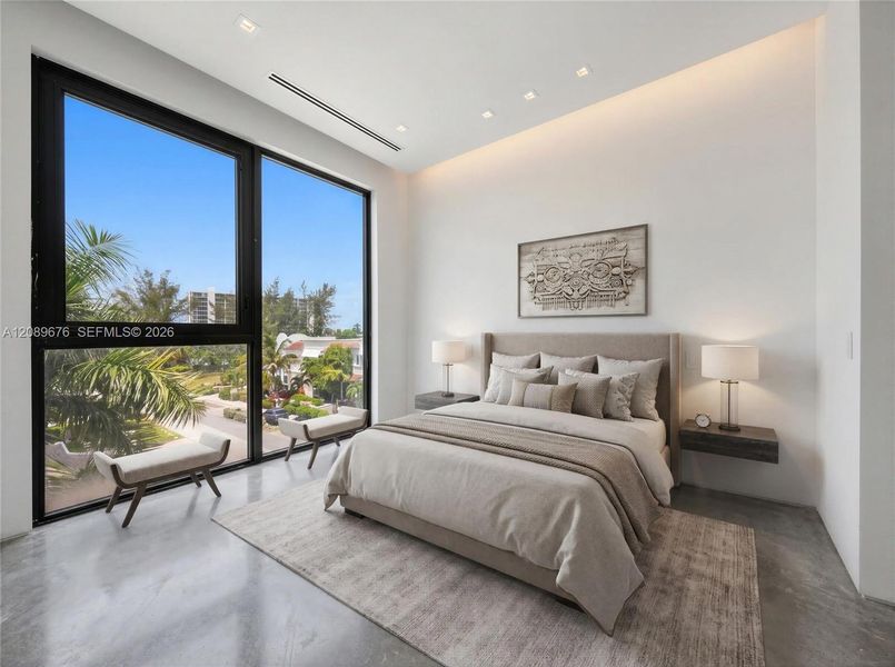 Rendering, virtually staged. Bedroom. Rendering, virtually staged. Bedroom.