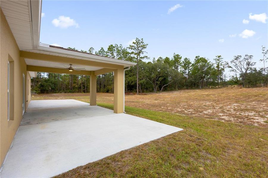 Oversized rear patio.