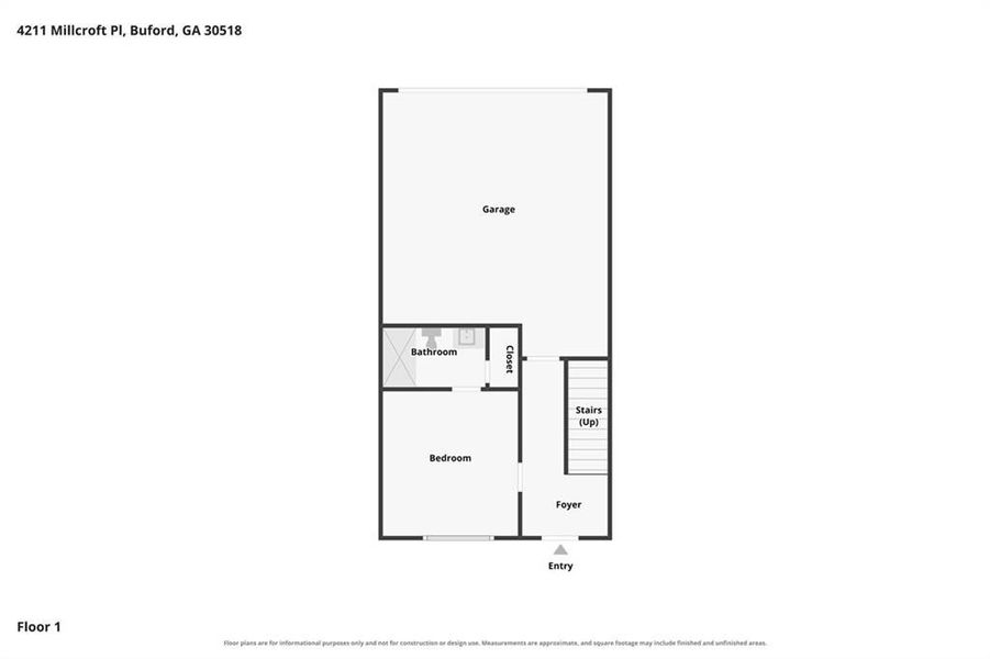 2D floor plan layout of this home in Millcroft Townhomes, Buford, GA (Image 7). 2D floor plan layout of this home in Millcroft Townhomes, Buford, GA (Image 7).