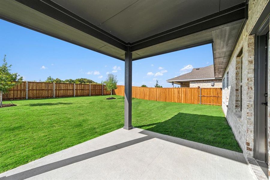 Exterior details and patio area of a home in Aspire at Noble Ridge, Howe (Image 3). Exterior details and patio area of a home in Aspire at Noble Ridge, Howe (Image 3).
