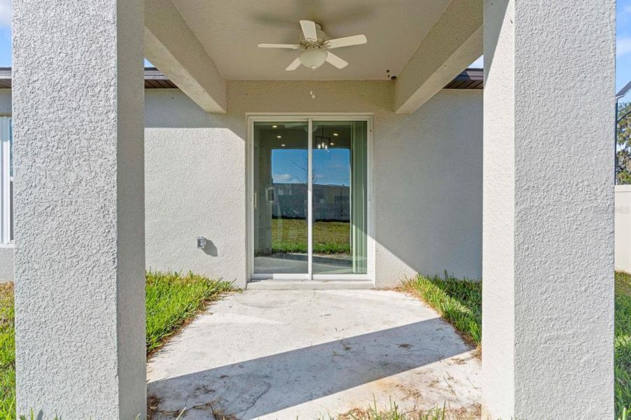 Exterior details and patio area of a home in North Park Isle: The Estates II, Plant City (Image 29). Exterior details and patio area of a home in North Park Isle: The Estates II, Plant City (Image 29).