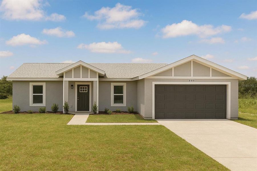 Front exterior of a new home in , Ocala, FL, highlighting curb appeal (Image 1). Front exterior of a new home in , Ocala, FL, highlighting curb appeal (Image 1).