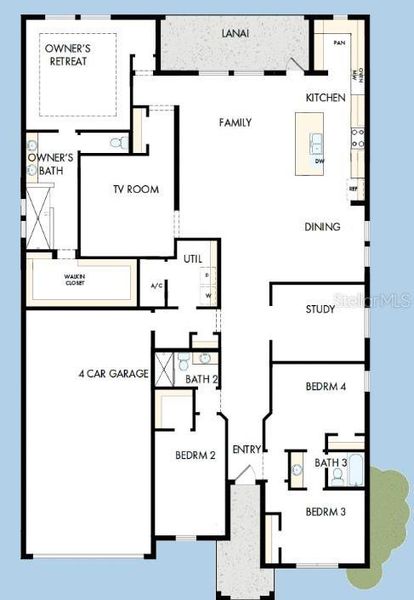2D floor plan layout of this home in Coasterra, Palmetto, FL (Image 2). 2D floor plan layout of this home in Coasterra, Palmetto, FL (Image 2).