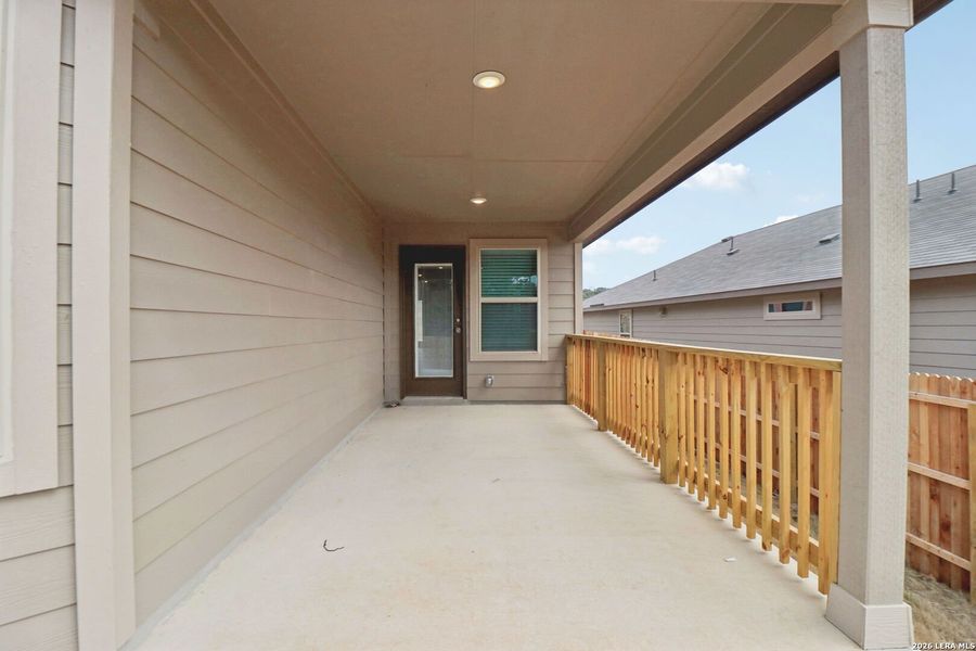 Exterior details and patio area of a home in Scenic Crest - Premier Series, Boerne (Image 29).