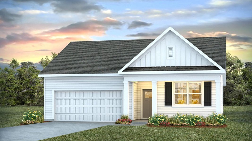Front exterior of a new home in Mariners Reach, Bolivia, NC, highlighting curb appeal (Image 1). Front exterior of a new home in Mariners Reach, Bolivia, NC, highlighting curb appeal (Image 1).
