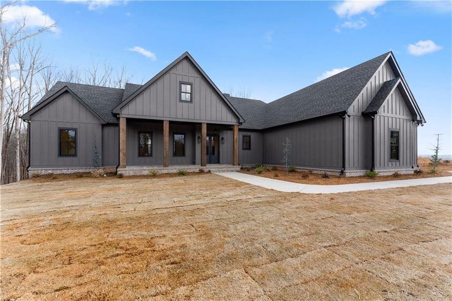 Front exterior of a new home in , Gainesville, GA, highlighting curb appeal (Image 26).