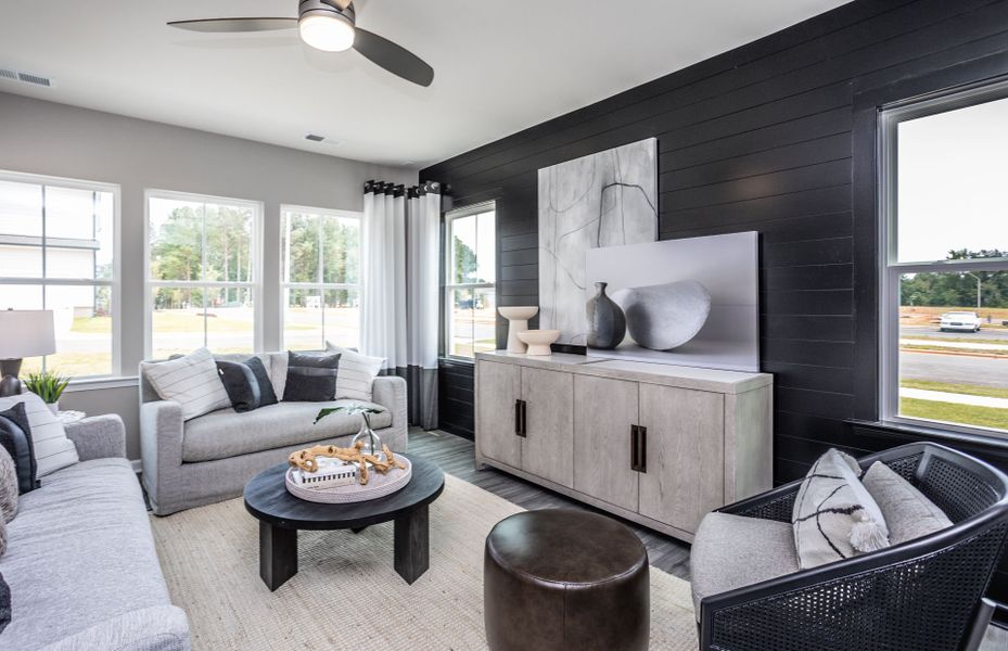 Furnished interior view inside a new home in Exchange at 401, Raleigh (Image 12).