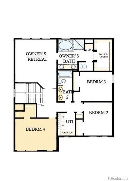 2D floor plan layout of this home in Painted Prairie Legacy, Aurora, CO (Image 3).