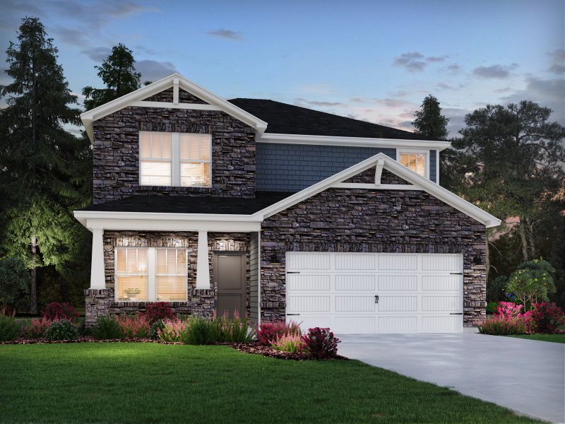 Representative exterior photo of a completed home built from the Alexander by Meritage Homes in Nelson's Creek, Mocksville, NC (Image 22).