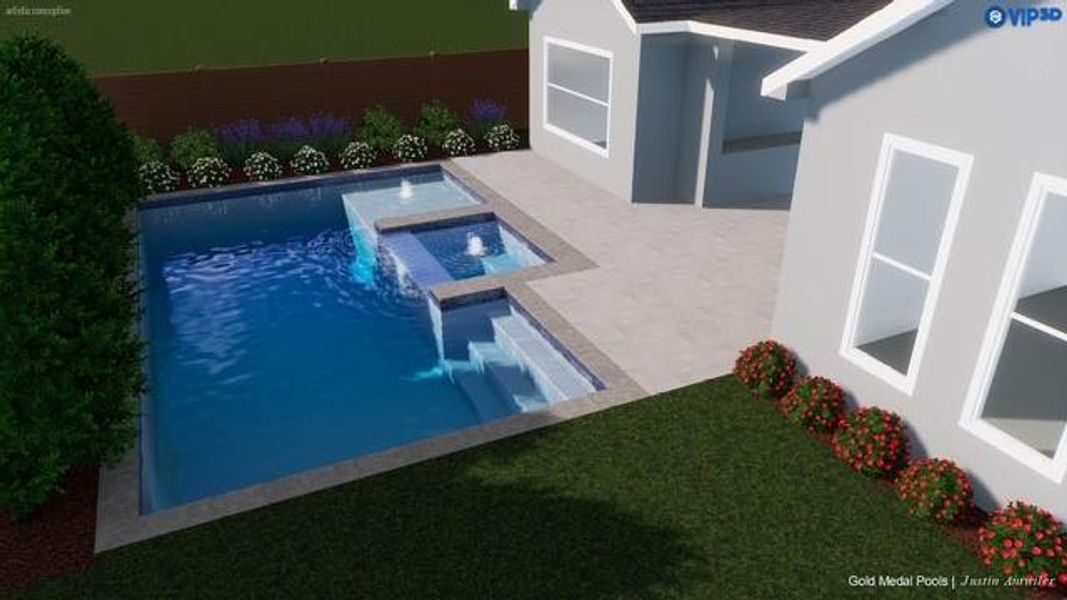 View of pool with a pool with connected hot tub and a patio area View of pool with a pool with connected hot tub and a patio area