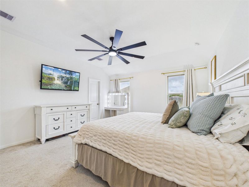 Furnished interior view inside a new home in Sterling Point at Baytown Crossings: Wildflower II Collection, Baytown (Image 28). Furnished interior view inside a new home in Sterling Point at Baytown Crossings: Wildflower II Collection, Baytown (Image 28).