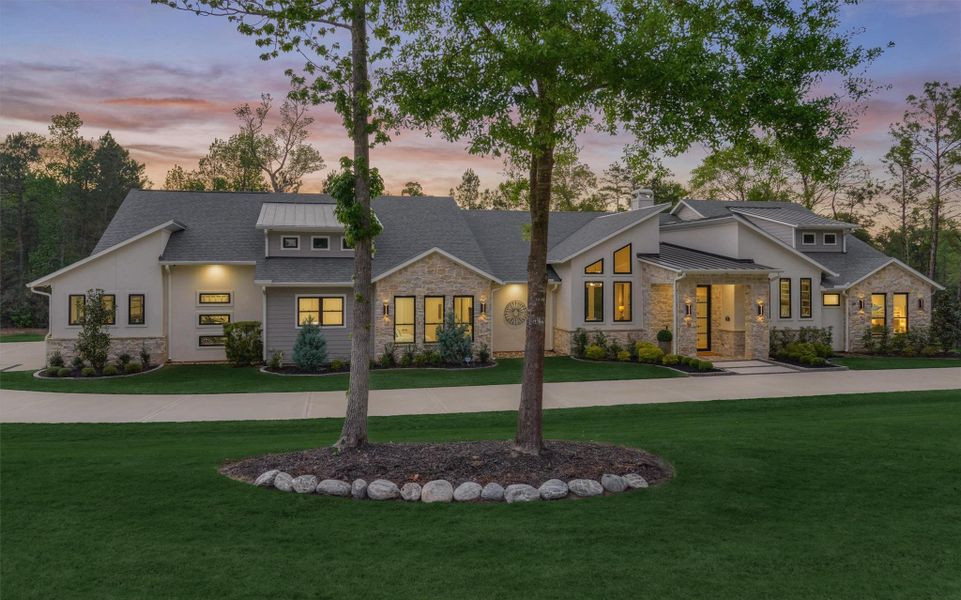 Front exterior of a new home in , Montgomery, TX, highlighting curb appeal (Image 2). Front exterior of a new home in , Montgomery, TX, highlighting curb appeal (Image 2).