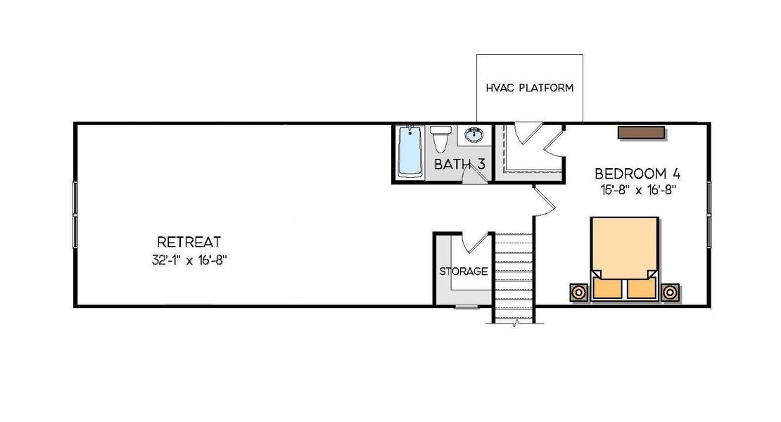 2D floor plan layout of this home in Shepherds Trace, Clover, SC (Image 3).