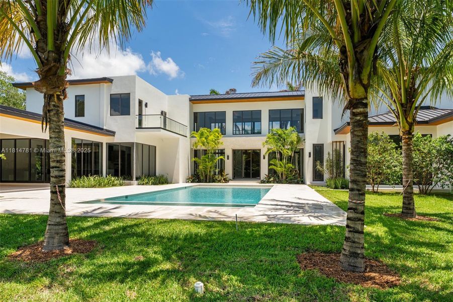Front exterior of a new home in , Pinecrest, FL, highlighting curb appeal (Image 34).