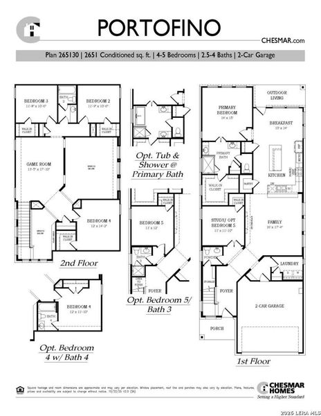2D floor plan layout of this home in Legacy at Lake Dunlap, New Braunfels, TX (Image 4).