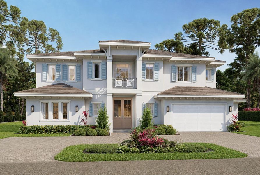 Front exterior of a new home in , Jupiter, FL, highlighting curb appeal (Image 1). Front exterior of a new home in , Jupiter, FL, highlighting curb appeal (Image 1).