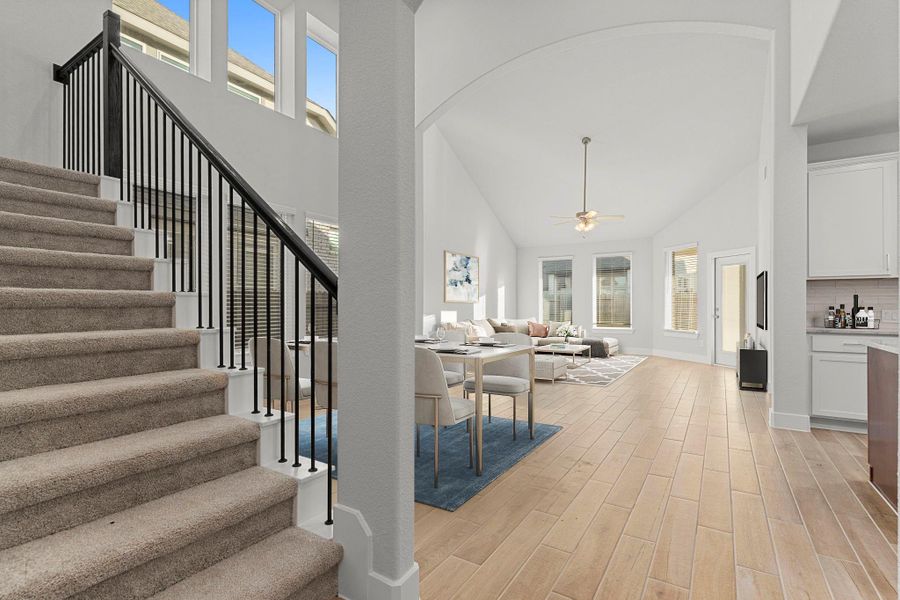 Step into the grand entry where soaring ceilings and soft natural light introduce the open-concept design. The elegant staircase with iron spindles creates a graceful focal point leading toward the dining and kitchen areas. Three car garage on a large lot! Make your memories today, make that call! All in the Gated Area of the community! *Staged Photo* Step into the grand entry where soaring ceilings and soft natural light introduce the open-concept design. The elegant staircase with iron spindles creates a graceful focal point leading toward the dining and kitchen areas. Three car garage on a large lot! Make your memories today, make that call! All in the Gated Area of the community! *Staged Photo*