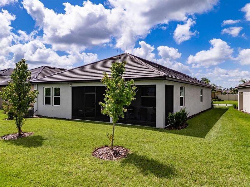 Exterior details and patio area of a home in Prosperity Lakes, Parrish (Image 28).