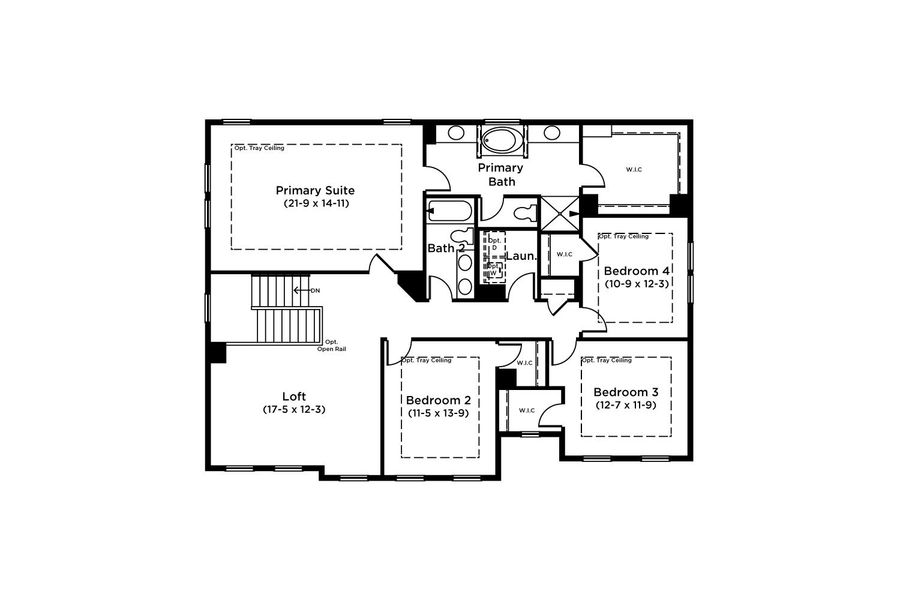 2D floor plan layout for the Stonefield - SL by DRB Homes in Brighton, Locust Grove, GA (Image 4).