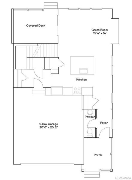 2D floor plan layout of this home in Parterre: Paired Homes, Thornton, CO (Image 4).