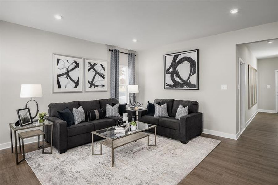Representative furnished interior of a home built from the Odessa by Ryan Homes in Cedarside Townhomes at Dry Creek, Goodlettsville (Image 19).