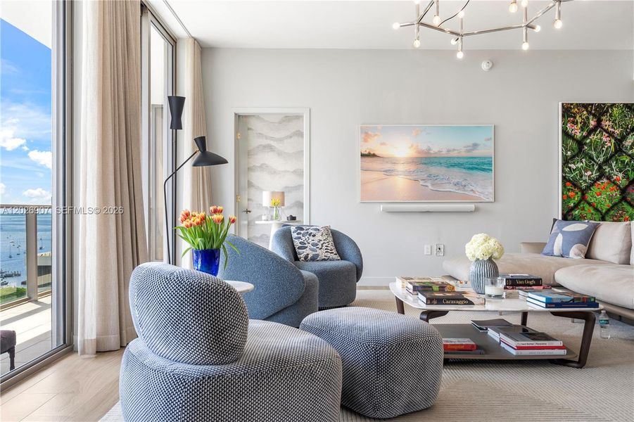 Furnished interior view inside a new home in , Miami (Image 34).