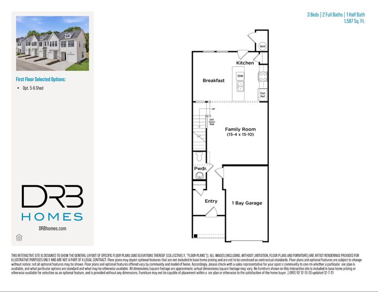 2D floor plan layout of this home in Gresham Station, Simpsonville, SC (Image 5).