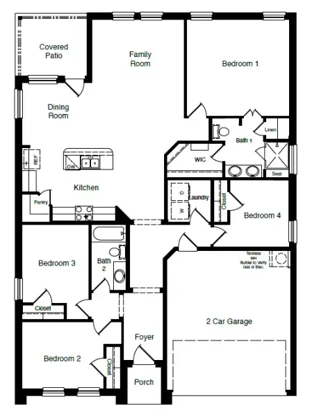 2D floor plan layout of this home in Parkerville Meadows, DeSoto, TX (Image 4).