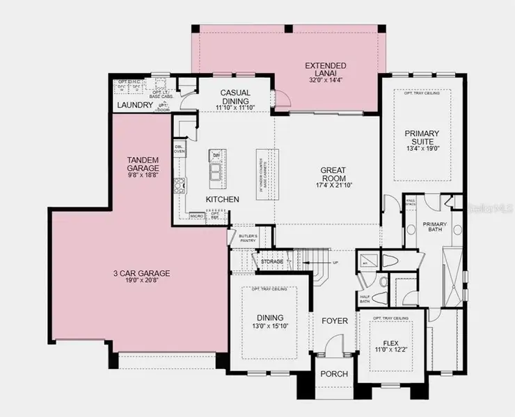 2D floor plan layout of this home in Victoria Lakes, Odessa, FL (Image 3).