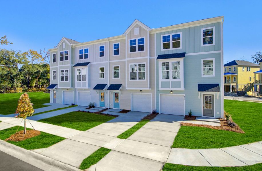 Representative exterior photo of a completed home built from the The Balfour by Stanley Martin Homes in Indigo Grove Townhomes, Johns Island, SC (Image 1). Representative exterior photo of a completed home built from the The Balfour by Stanley Martin Homes in Indigo Grove Townhomes, Johns Island, SC (Image 1).